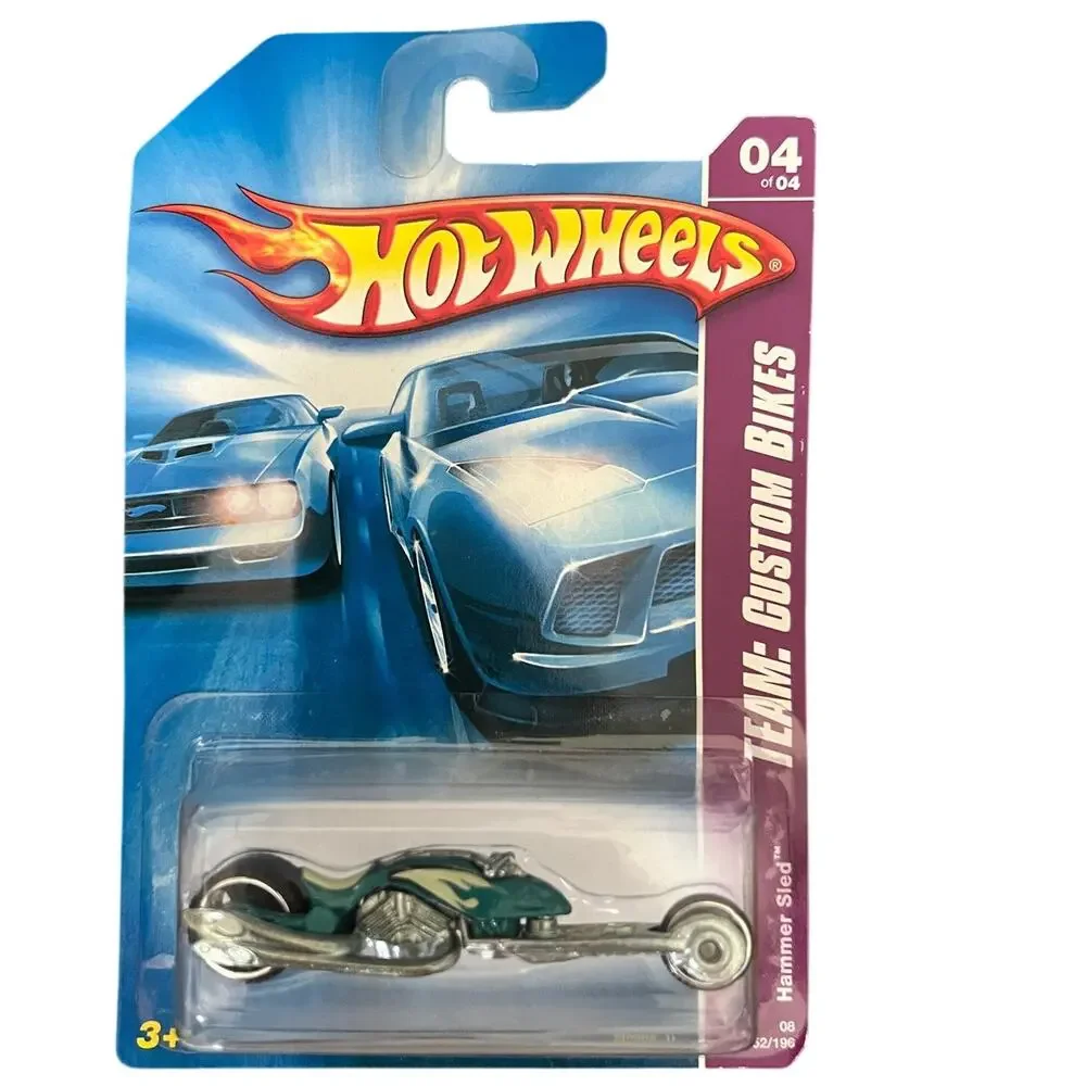 Hot Wheels 2007 Team Custom Bikes 04 Hammer Sled Teal Motorcycle Die Cast 152